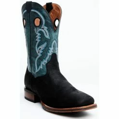 Buy 🔔 Dan Post Men's Leon Crazy Horse Performance Leather Western Boot - Broad Square Toe Black/blue ⌛
