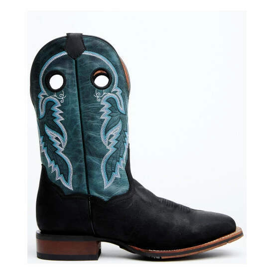 Buy π Dan Post Men's Leon Crazy Horse Performance Leather Western Boot - Broad Square Toe Black/blue β - Image 2