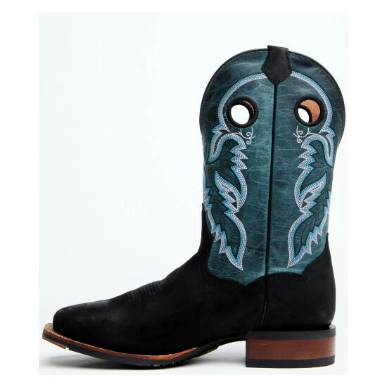 Buy π Dan Post Men's Leon Crazy Horse Performance Leather Western Boot - Broad Square Toe Black/blue β - Image 3