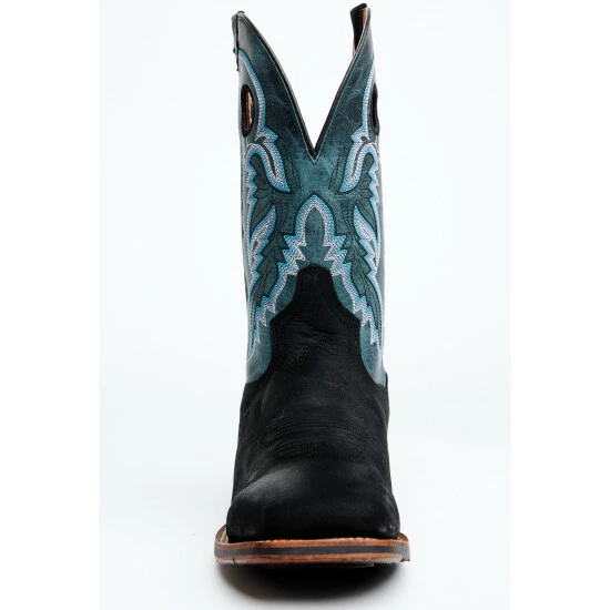 Buy π Dan Post Men's Leon Crazy Horse Performance Leather Western Boot - Broad Square Toe Black/blue β - Image 4