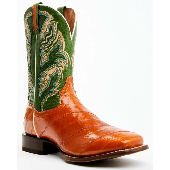 Brand new π Dan Post Men's Camel Eel Exotic Western π₯Ύ Boots - Broad Square Toe Multi π