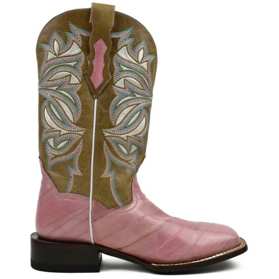 Hot Sale π Dan Post π© Women's Eel Exotic Western π₯Ύ Boots - Broad Square Toe Pink π― - Image 2