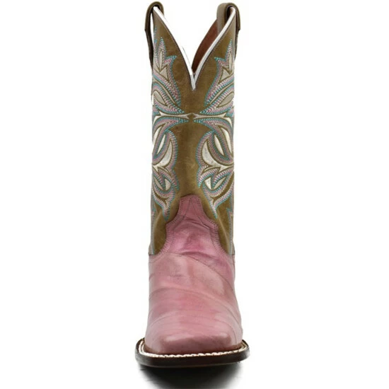 Hot Sale π Dan Post π© Women's Eel Exotic Western π₯Ύ Boots - Broad Square Toe Pink π― - Image 4