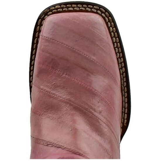 Hot Sale π Dan Post π© Women's Eel Exotic Western π₯Ύ Boots - Broad Square Toe Pink π― - Image 6