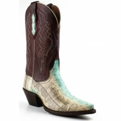Outlet β Dan Post π© Women's Watersnake Western π₯Ύ Boots - Snip Toe Green/silver π
