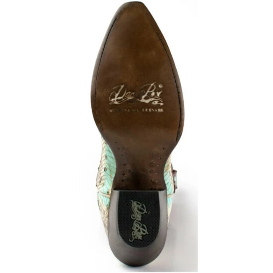 Outlet β Dan Post π© Women's Watersnake Western π₯Ύ Boots - Snip Toe Green/silver π - Image 7