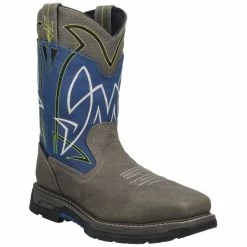Cheapest 😀 Dan Post Men's 11" Storm Surge Waterproof Western Work 🥾 Boots - Composite Toe Blue 🧨