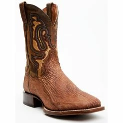Cheap 🎁 Dan Post Men's Shark Suede Coganc Exotic Western 🥾 Boots - Broad Square Toe Cognac 🔥