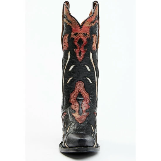 Deals π Dan Post π© Women's Alyssia Floral Leather Tall Western π₯Ύ Boots - Snip Toe Black 𧨠- Image 4