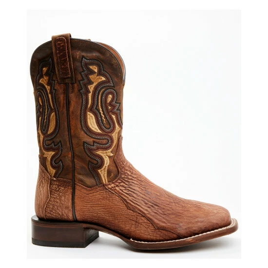 Cheap π Dan Post Men's Shark Suede Coganc Exotic Western π₯Ύ Boots - Broad Square Toe Cognac π₯ - Image 2