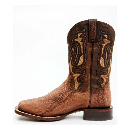 Cheap π Dan Post Men's Shark Suede Coganc Exotic Western π₯Ύ Boots - Broad Square Toe Cognac π₯ - Image 3