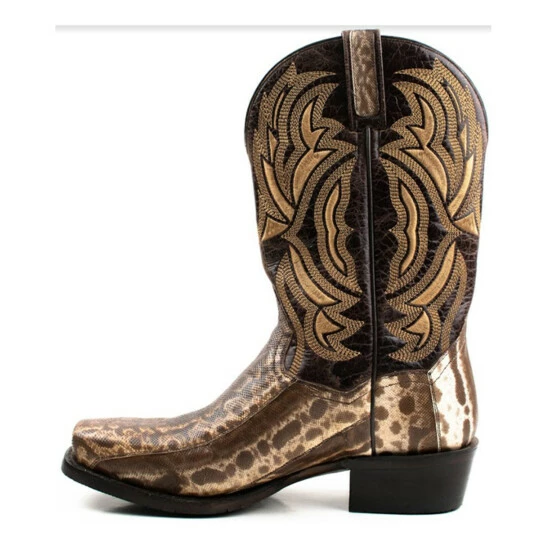 Brand new π Dan Post Men's Kauring Snake Exotic Western π₯Ύ Boots - Square Toe Brown β€οΈ - Image 3