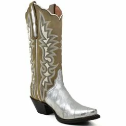 Deals β Dan Post π© Women's Eel Exotic Western Boot - Snip Toe Silver π