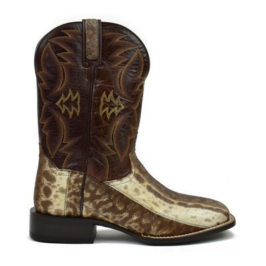 Outlet π Dan Post Men's Karung Snake Brown Exotic Western π₯Ύ Boots - Broad Square Toe π - Image 2