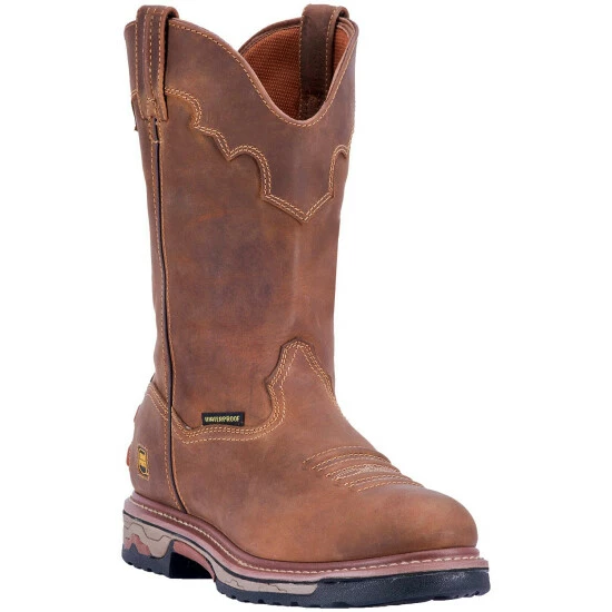 Cheap π₯ Dan Post Men's Journeyman Waterproof Western Work π₯Ύ Boots - Composite Toe Brown β€οΈ