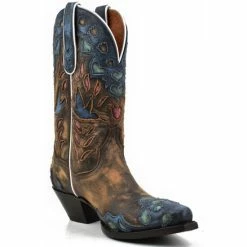 Best reviews of ✨ Dan Post 👩 Women's Humming Bird Heart And Floral Inlay Western 🥾 Boots - Snip Toe Orange 🔥