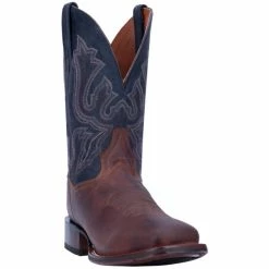 Wholesale 🔥 Dan Post Men's Winslow Western 🥾 Boots - Broad Square Toe Brown/blue ⭐