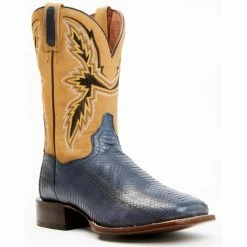 Best deal 🤩 Dan Post Men's Exotic Water Snake Western 🥾 Boots - Broad Square Toe Blue 👍