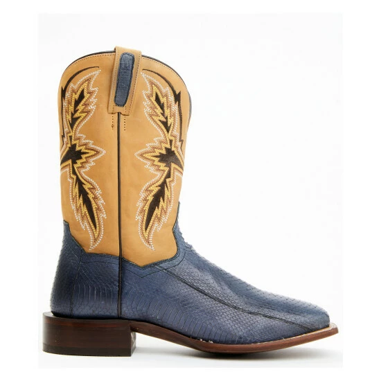 Best deal π€© Dan Post Men's Exotic Water Snake Western π₯Ύ Boots - Broad Square Toe Blue π - Image 2