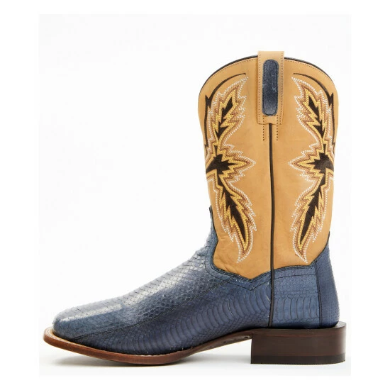 Best deal π€© Dan Post Men's Exotic Water Snake Western π₯Ύ Boots - Broad Square Toe Blue π - Image 3