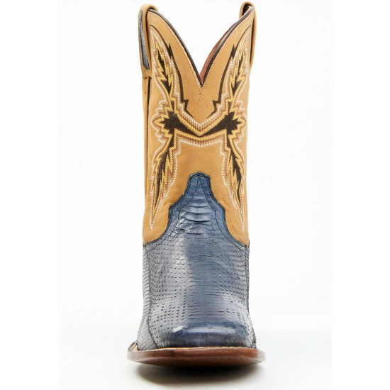 Best deal π€© Dan Post Men's Exotic Water Snake Western π₯Ύ Boots - Broad Square Toe Blue π - Image 4