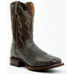 Deals 🤩 Dan Post Men's Hand Ostrich Quill Western 🥾 Boots - Broad Square Toe Grey ❤️