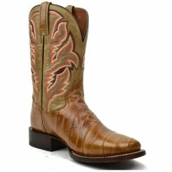 Deals βοΈ Dan Post Men's Eel Exotic Western π₯Ύ Boots - Broad Square Toe Brown π