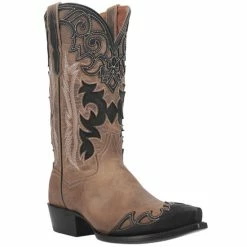 Best Pirce 👍 Dan Post Men's Denton All-Over Overlay Western 🥾 Boots - Snip Toe Taupe 🎁