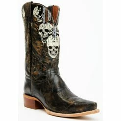 New ❤️ Dan Post Men's 13" Skull Face Tall Western Boot - Snip Toe Black 😀