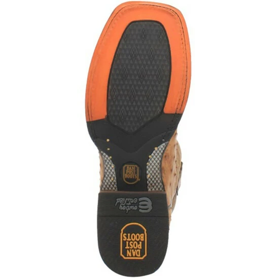 New β Dan Post Men's Kershaw Exotic Ostrich Skin Western π₯Ύ Boots - Broad Square Toe Tan β¨ - Image 6
