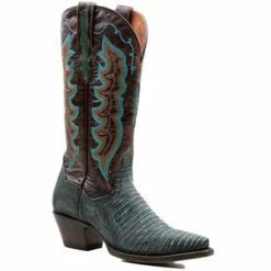Discount 😉 Dan Post 👩 Women's Rustic Exotic Lizard Western Boot - Snip Toe Turquoise 😉