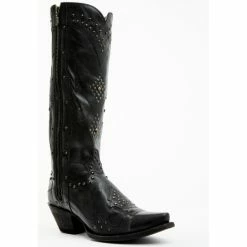 New βοΈ Dan Post π© Women's Daredevil Studded Tall Western π₯Ύ Boots - Snip Toe Black π