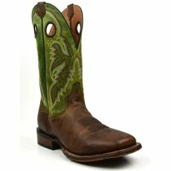 Flash Sale 🎁 Dan Post Men's Leon Crazy Horse Green Performance Leather Western Boot - Broad Square Toe 🔔