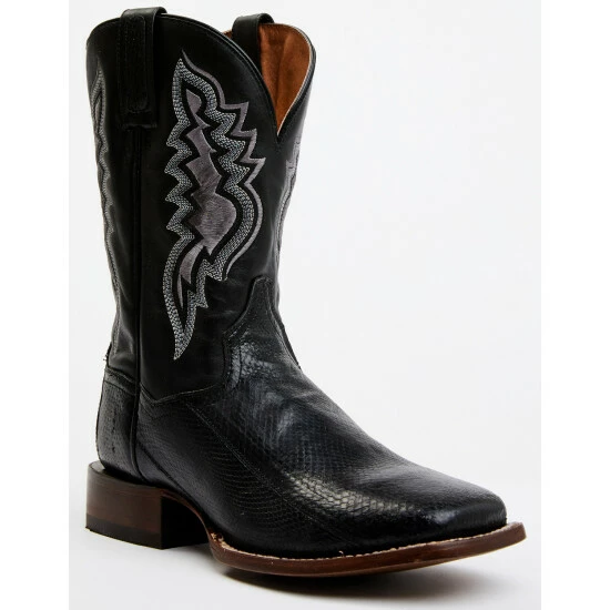 Cheap π₯ Dan Post Men's Exotic Water Snake Western π₯Ύ Boots - Broad Square Toe Black β