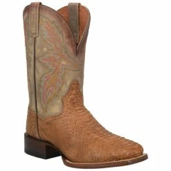 Wholesale π Dan Post Men's Dry Gulch Python Exotic π₯Ύ Boots - Broad Square Toe Tan π