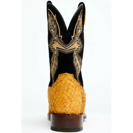 Best Sale 𧨠Dan Post Men's Exotic Sea Bass Skin Western π₯Ύ Boots - Broad Square Toe Brown β - Image 5