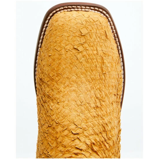 Best Sale 𧨠Dan Post Men's Exotic Sea Bass Skin Western π₯Ύ Boots - Broad Square Toe Brown β - Image 6