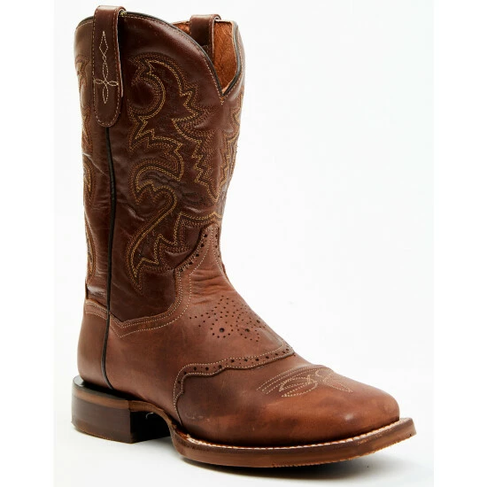 Promo π Dan Post Men's Embroidered Western π₯Ύ Boots - Broad Square Toe Mocha π