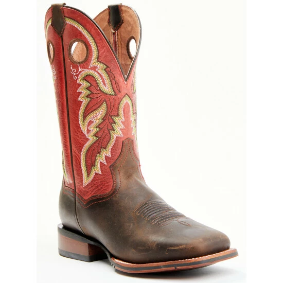 Best Sale π Dan Post Men's Leon Red Top Western π₯Ύ Boots - Broad Square Toe β