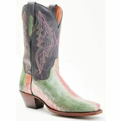 Brand new ❤️ Dan Post 👩 Women's Exotic Watersnake Skin Western 🥾 Boots - Broad Square Toe Green 🌟